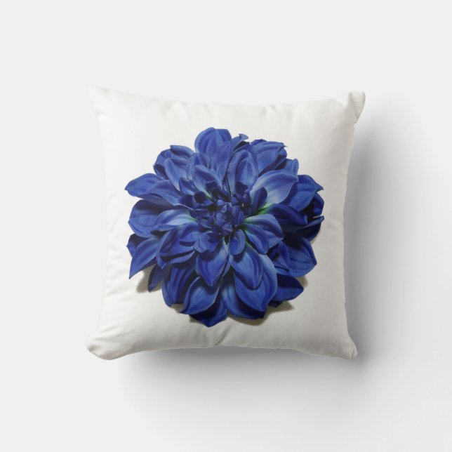 Grand beau coussin bleu de fleur de jardin (Recto)