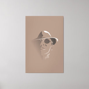 Grand Black&White Retro Face Monochrome Drawing Canvas Print