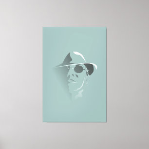 Grand Black&White Retro Face Monochrome Drawing Canvas Print