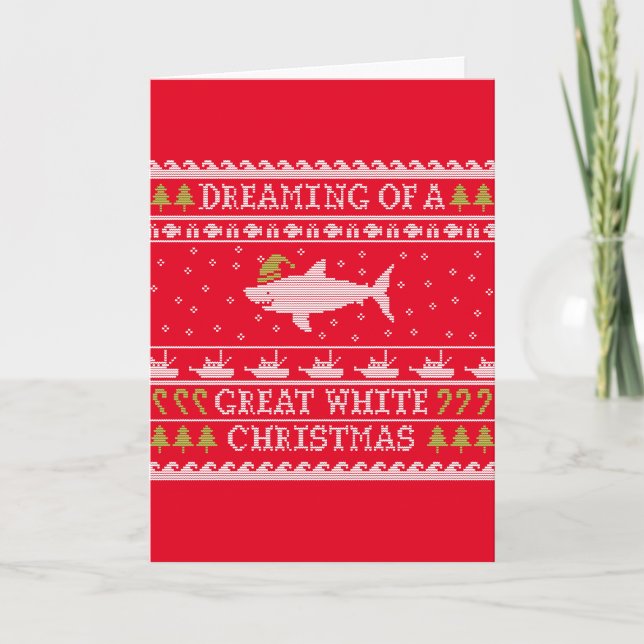 Grand Blanc Noël Funny Doux laide Carte rouge (Devant)