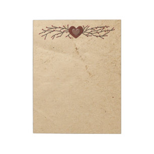 Grand Bloc-Notes Cœur de Campagne Primitive