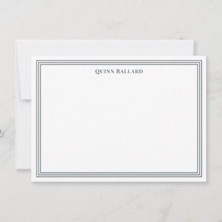 Grand Border Charcoal Grey Note Card