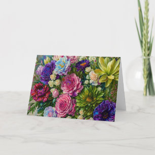 Grand Bouquet de fleurs Bouquet de fleurs carte d'