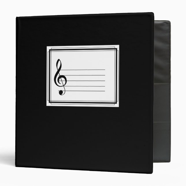 Grand cadre de Clé Treble Musical Classeur de musi (Devant/Intérieur)