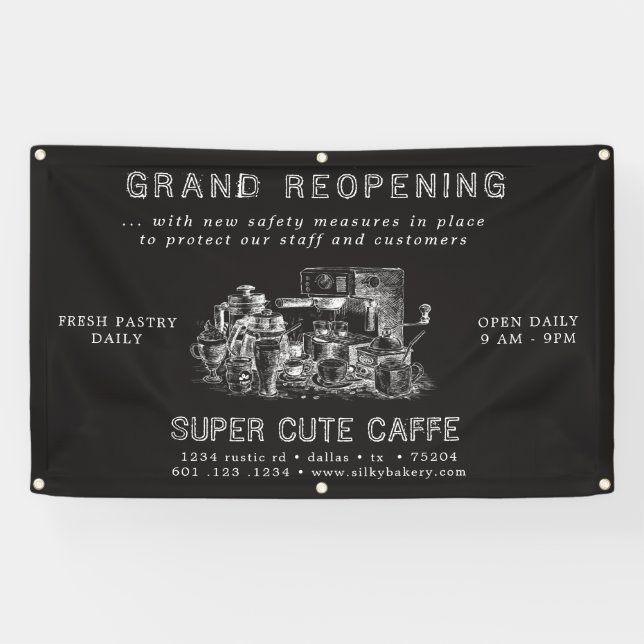 grand café charbon de bois réouverture bannière de (Horizontal)