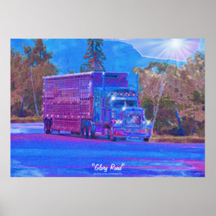 Grand Camion Conduite Autoroute Transport Affiche 