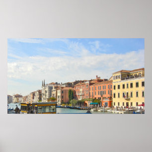 Grand Canal Dwellings, Venice, Italy - Photograph Poster