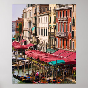 Grand Canal of Venice Italy with gondola boats Poster