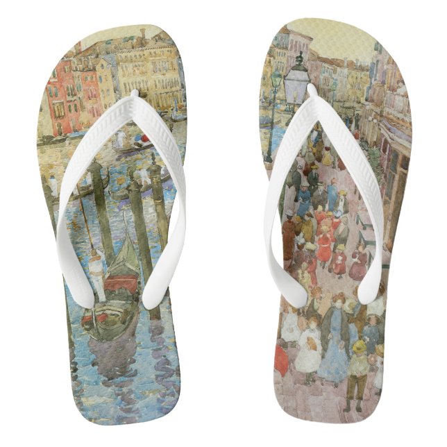 Grand Canal, Venice by Maurice Prendergast Flip Flops (Footbed)