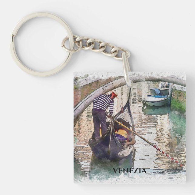 Grand Canal, Venice, Italy Design Keychain (Front)