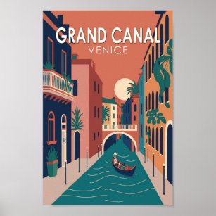 Grand Canal Venice Travel Art Vintage Poster