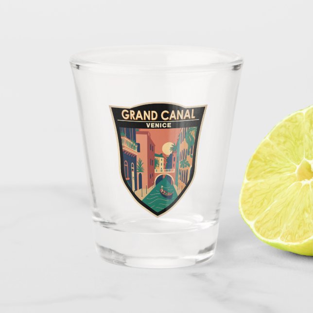 Grand Canal Venice Travel Art Vintage Shot Glass (Front)