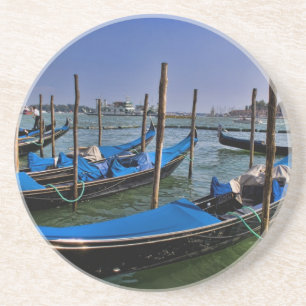 Grand Canal water with gondalo boats lined up Coaster
