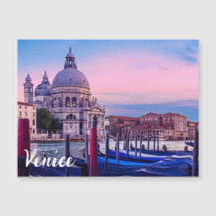 Grand Canal with gondolas and church in Venice