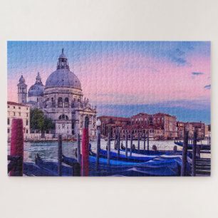 Grand Canal with gondolas and church in Venice Jigsaw Puzzle