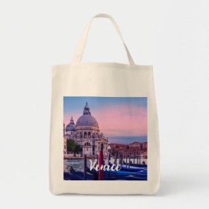 Grand Canal with gondolas and church in Venice Tote Bag