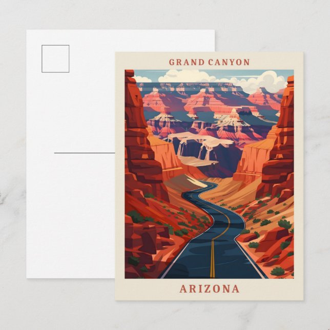 Grand Canyon Arizona USA Elegant Vintage Travel Postcard (Front/Back)