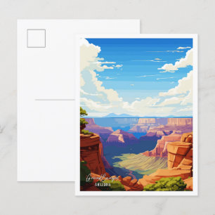 Grand Canyon Arizona Vintage Travel Illustration Postcard