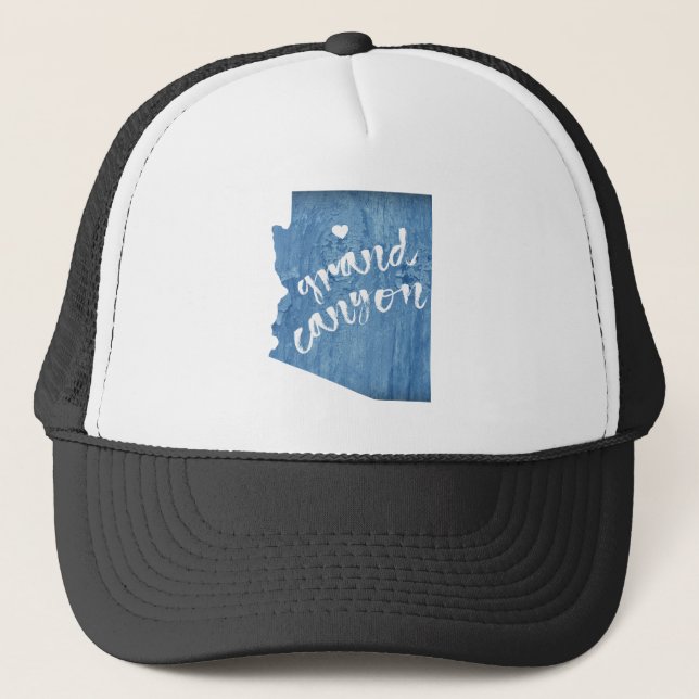 Grand Canyon Arizona Wood Grain Trucker Hat (Front)