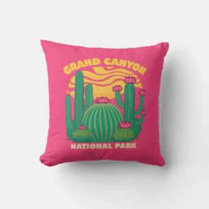 Grand Canyon Cactus Sunset Throw Pillow