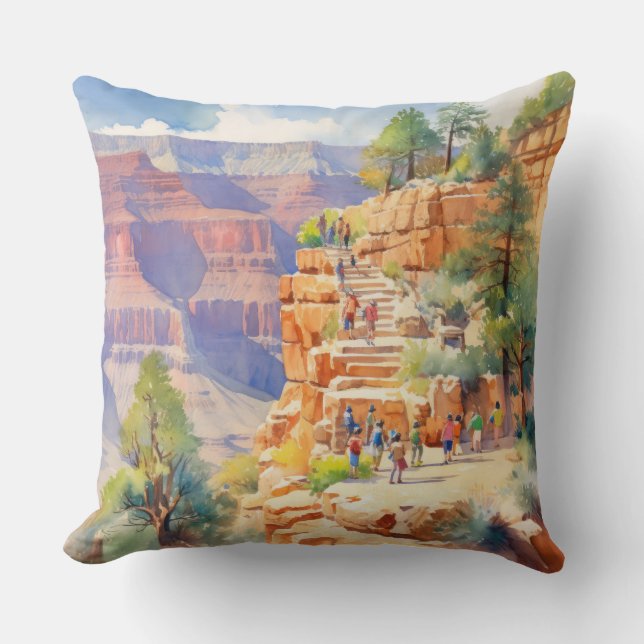 Grand Canyon Colorado Throw Pillow (Front)