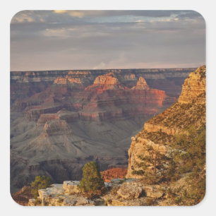 Grand Canyon from the south rim at sunset, 2 Square Sticker