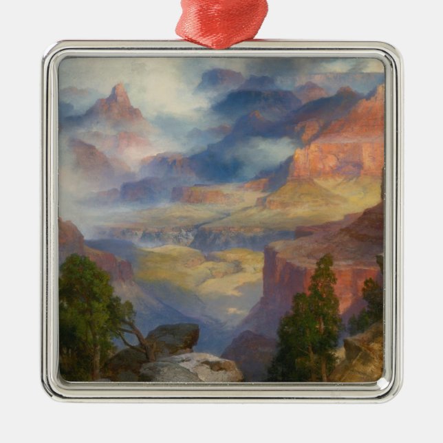 Grand Canyon in Mist (by Thomas Moran) Metal Ornament (Front)