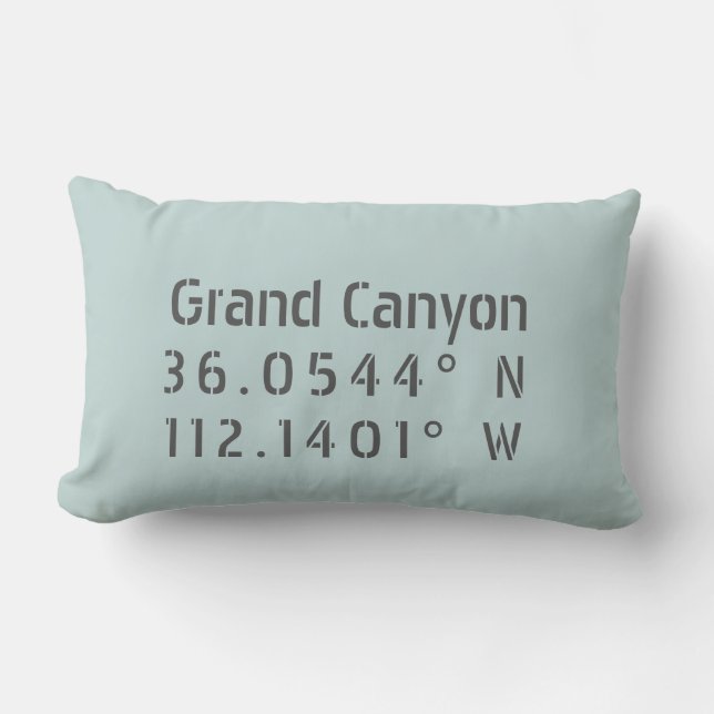 Grand Canyon Latitude Longitude Lumbar Pillow (Front)