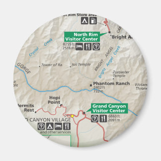 Grand Canyon map magnet