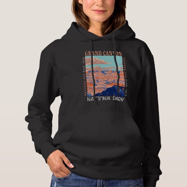  Grand Canyon National Park Arizona Distressed   Hoodie (Front)