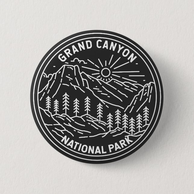 Grand Canyon National Park Arizona Monoline   2 Inch Round Button (Front)