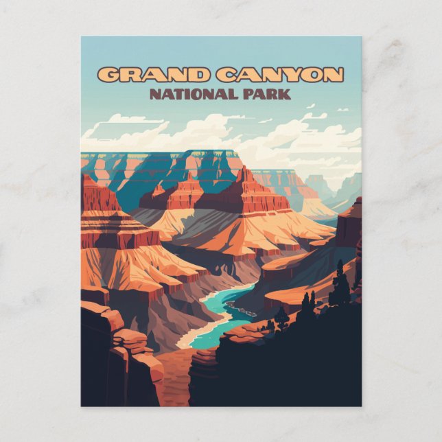 Grand Canyon National Park Arizona Retro  Postcard (Front)