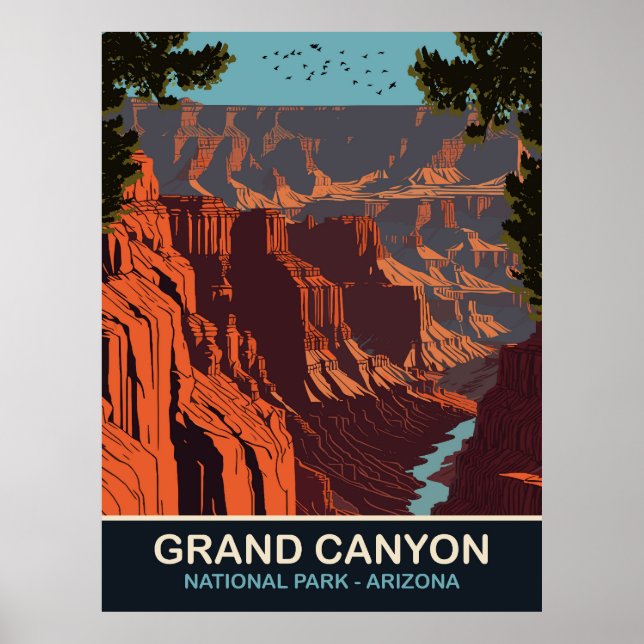 Grand Canyon, National Park, Arizona, Travel Poster (Front)