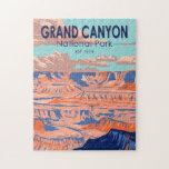 Grand Canyon National Park Arizona Vintage Jigsaw Puzzle<br><div class="desc">Grand Canyon vector artwork design. The park is home to much of the immense Grand Canyon,  with its layered bands of red rock revealing millions of years of geological history.</div>