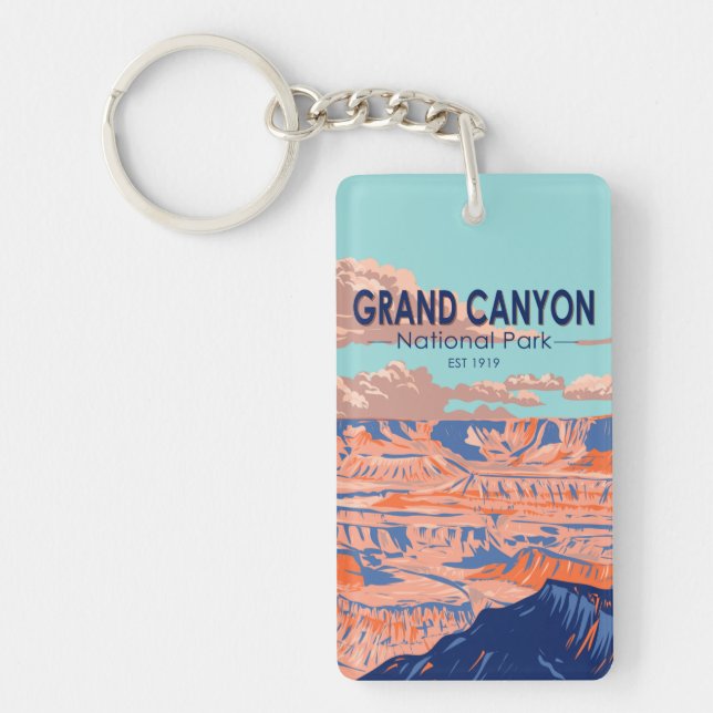  Grand Canyon National Park Arizona Vintage  Keychain (Front)