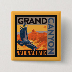 Grand Canyon National Park   Condors 2 Inch Square Button