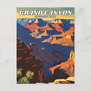 Grand Canyon National Park illustration retro Deco Postcard