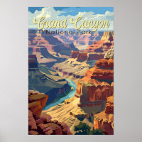 Grand Canyon National Park Illustration Travel Art