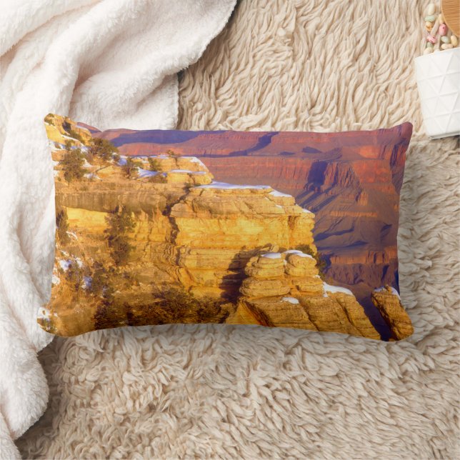 Grand Canyon National Park in Winter Lumbar Pillow (Blanket)