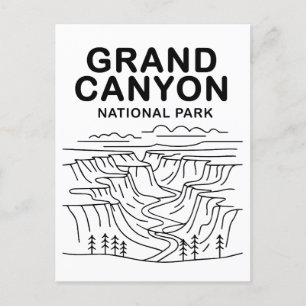 Grand Canyon National Park Line Art Postcard
