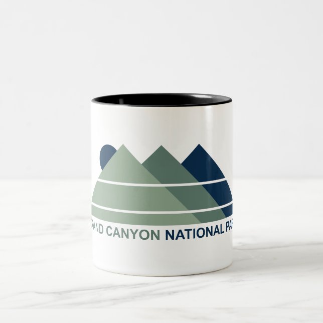 Grand Canyon National Park Mountain Sun Two-Tone Coffee Mug (Center)