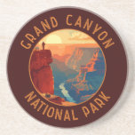 Grand Canyon National Park Retro Distressed Circle Coaster<br><div class="desc">Grand Canyon vector artwork design. The park is home to much of the immense Grand Canyon,  with its layered bands of red rock revealing millions of years of geological history.</div>