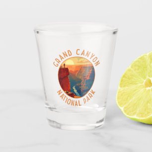 Grand Canyon National Park Retro Distressed Circle Shot Glass