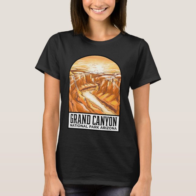 Grand Canyon National Park Skyline Silhouette Outl T-Shirt (Front)