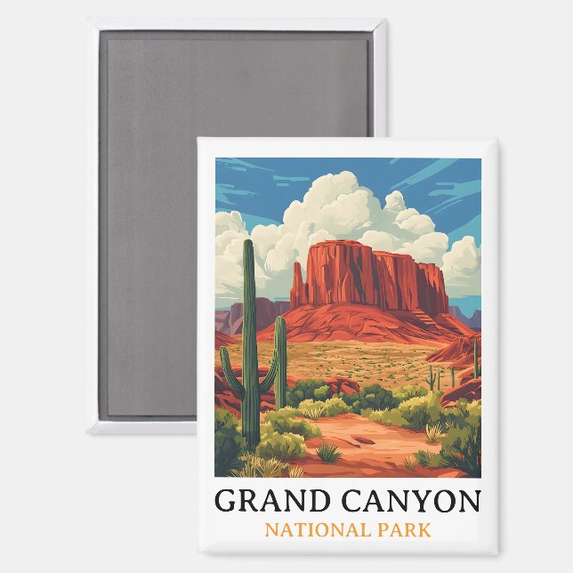 Grand Canyon National Park Vintage Travel Magnet (Front/Back)