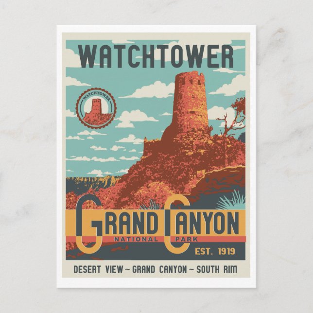 Grand Canyon National Park Watchtower Postcard (Front)