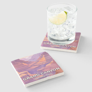 Grand Canyon National Park Watercolor Travel Art Stone Coaster