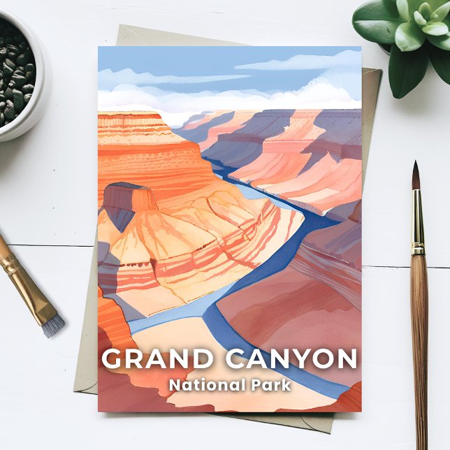 Grand Canyon National Park Watercolor Travel Postcard (Creator Uploaded)