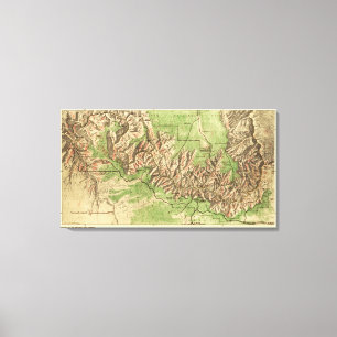 Grand Canyon National ParkPanoramic Map Canvas Print