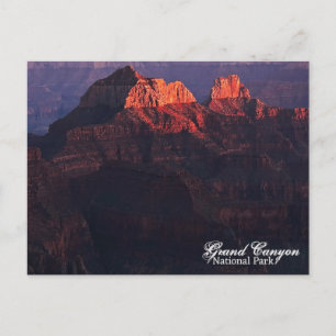 Grand Canyon North Rim Last Light Sunset Glow Postcard